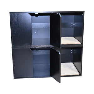 English Elm 35.83" Modern Black Cat Litter Box Enclosure with Durable PB/MDF Build and Corrugated Scratch Pad W1412P271585