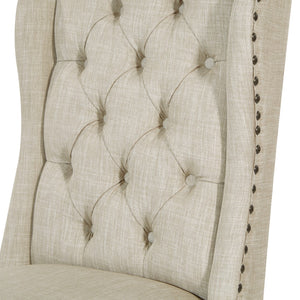OSP Home Furnishings Jessica Tufted Wing Dining Chair Linen