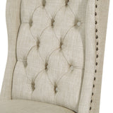 OSP Home Furnishings Jessica Tufted Wing Dining Chair Linen