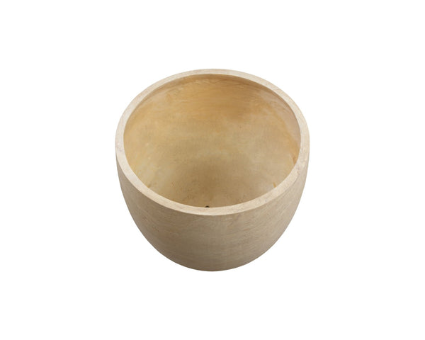 Sunpan ASTER Planter - Small Round Travertine-Look GFRC Pot for Indoor & Outdoor Spaces, Elegant Decor 111375