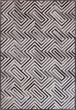 Sams International Abacasa Geo Hide Handmade Cowhide Geometric  Rug Charcoal, Ivory 8' x 10'