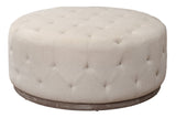 Moti Piper Ivory Round Tufted Ottoman 88003021