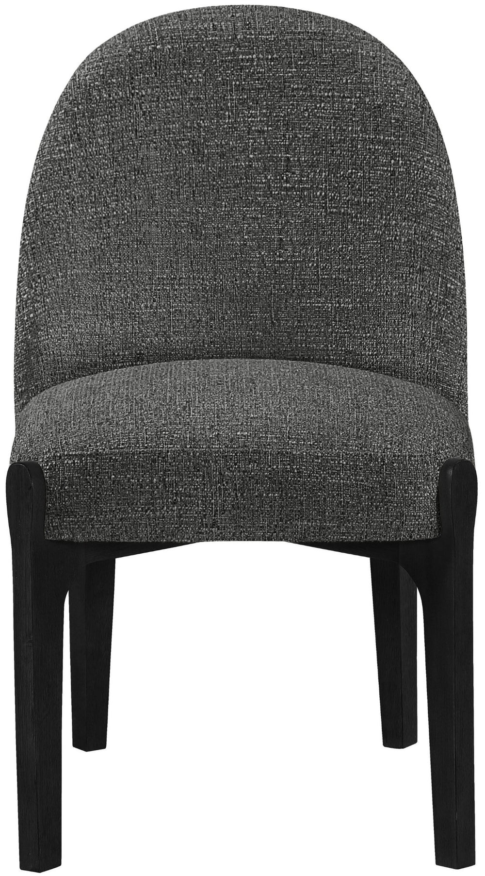 Meridian Furniture Torino Linen Upholstered Dining Chair with Brass Accents and Wood Frame for Modern Rooms Style 3 Black 88003Black-C
