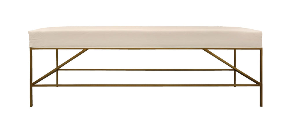 Moti Hill Linen Fabric Upholstered Bench 88010010