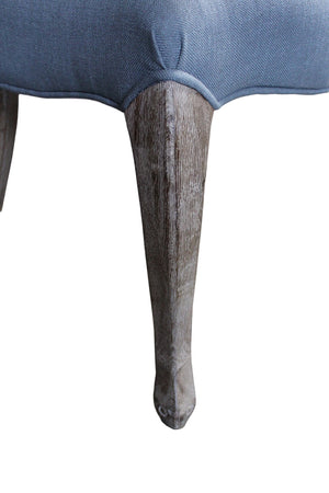 Moti Gray Linen Tufted High Back Chair 88011032