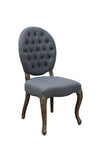 Moti Gray Linen Tufted High Back Chair 88011032