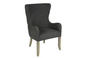 Moti Pierre Gray Tufted High Back Linen Chair 88011087
