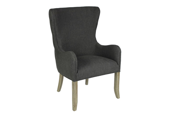 Moti Pierre Gray Tufted High Back Linen Chair 88011087
