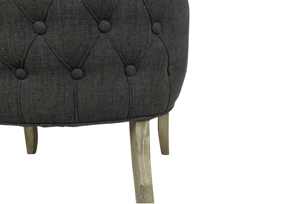 Moti Pierre Gray Tufted High Back Linen Chair 88011087