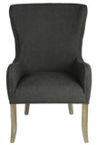 Pierre Gray Tufted High Back Linen Chair