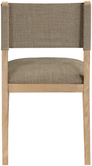 Meridian Furniture Avon Stain Resistant Linen Performance Fabric Dining Chair with Solid Ash Wood Frame 88011Brown-SC