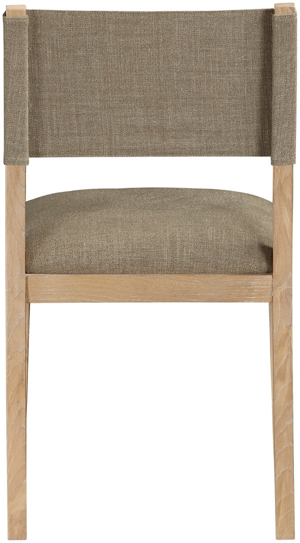Meridian Furniture Avon Stain Resistant Linen Performance Fabric Dining Chair with Solid Ash Wood Frame 88011Brown-SC