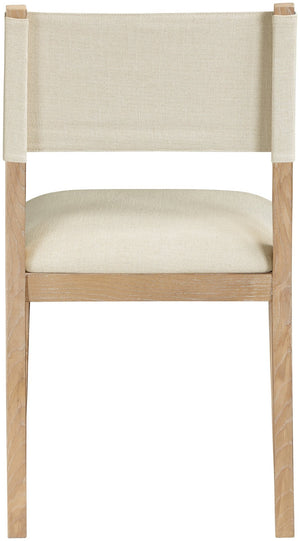 Meridian Furniture Avon Upholstered Dining Chair Ash Wood Frame Stain Resistant Linen Fabric Side Seat 88011Cream-SC