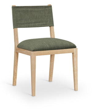 Meridian Furniture Avon Olive Performance Fabric Dining Chair with Solid Ash Wood Frame for Any Style 88011Olive-SC