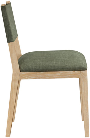 Meridian Furniture Avon Olive Performance Fabric Dining Chair with Solid Ash Wood Frame for Any Style 88011Olive-SC