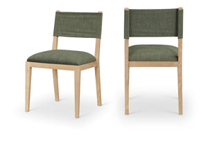 Meridian Furniture Avon Olive Performance Fabric Dining Chair with Solid Ash Wood Frame for Any Style 88011Olive-SC