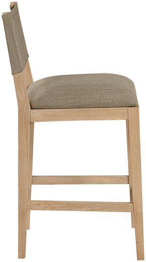 Meridian Furniture Avon Upholstered Counter Stool with Ash Wood Frame and Stain Resistant Linen Fabric 88012Brown-C