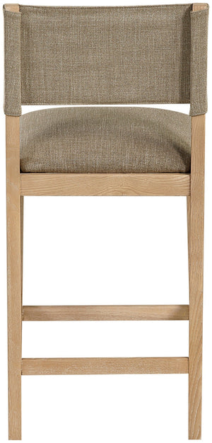 Meridian Furniture Avon Upholstered Counter Stool with Ash Wood Frame and Stain Resistant Linen Fabric 88012Brown-C