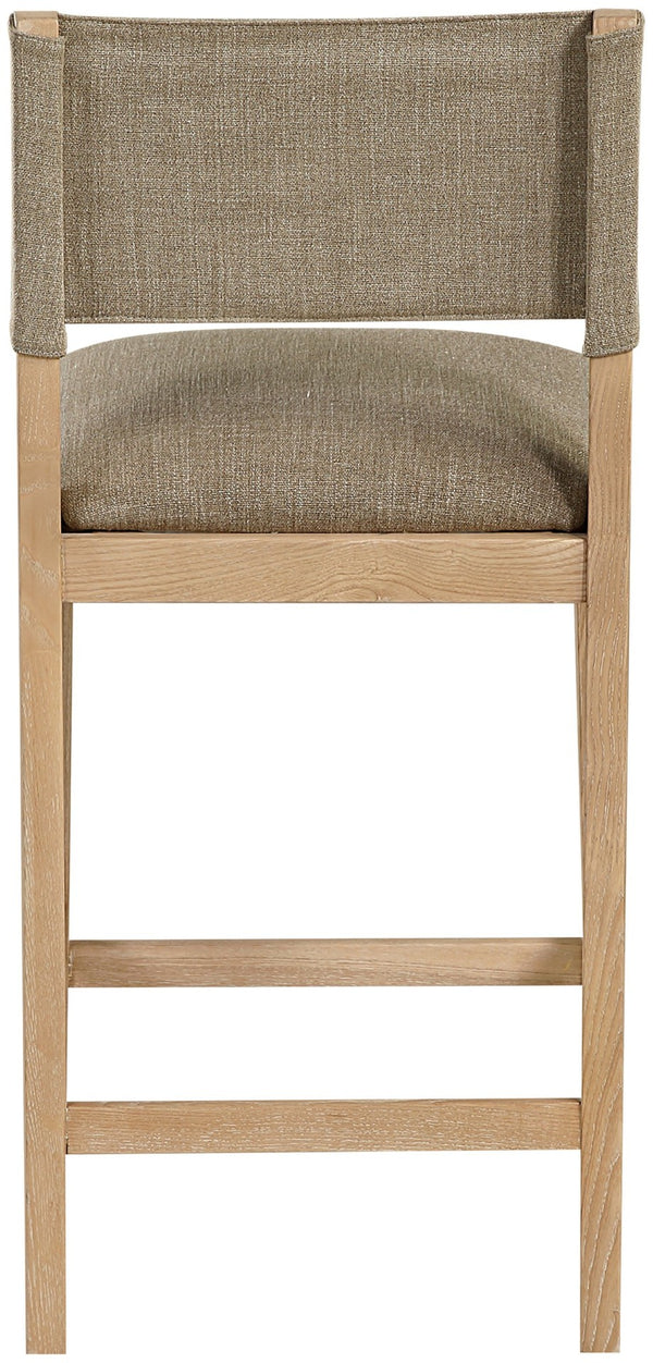 Meridian Furniture Avon Upholstered Counter Stool with Ash Wood Frame and Stain Resistant Linen Fabric 88012Brown-C
