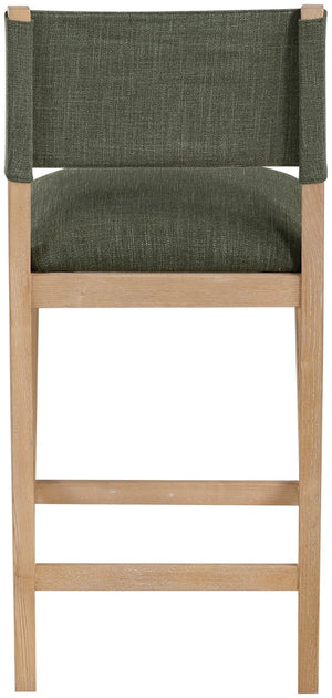 Meridian Furniture Avon Olive Performance Fabric Counter Stool with Solid Ash Frame for Kitchen Islands 88012Olive-C