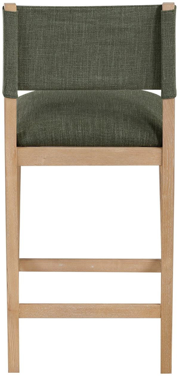 Meridian Furniture Avon Olive Performance Fabric Counter Stool with Solid Ash Frame for Kitchen Islands 88012Olive-C
