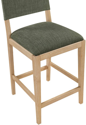 Meridian Furniture Avon Olive Performance Fabric Counter Stool with Solid Ash Frame for Kitchen Islands 88012Olive-C