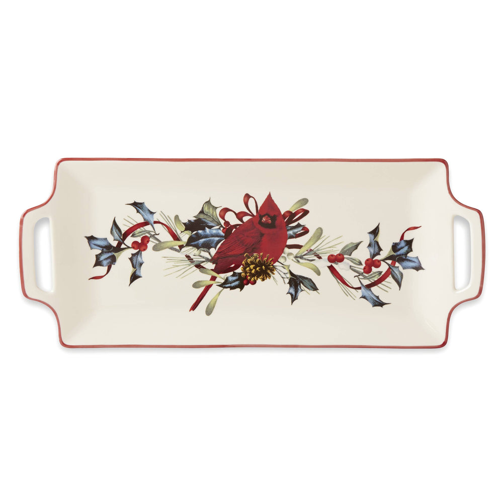 Lenox Winter Cardinal Porcelain Hors D'oeuvre Serving Tray for Festive Holiday Gatherings 880134