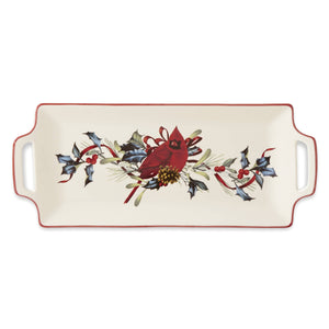 Lenox Winter Cardinal Porcelain Hors D'oeuvre Serving Tray for Festive Holiday Gatherings 880134