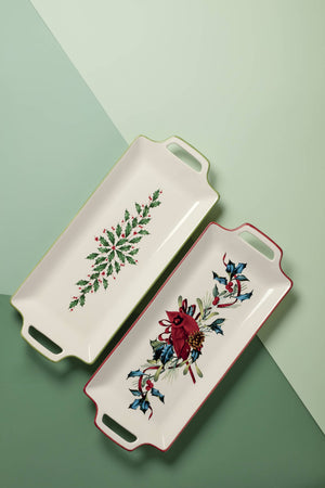 Lenox Winter Cardinal Porcelain Hors D'oeuvre Serving Tray for Festive Holiday Gatherings 880134