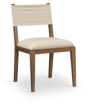 Meridian Furniture Avon Beige Performance Fabric Dining Chair with Solid Ash Frame in Walnut Finish 88014Beige-SC