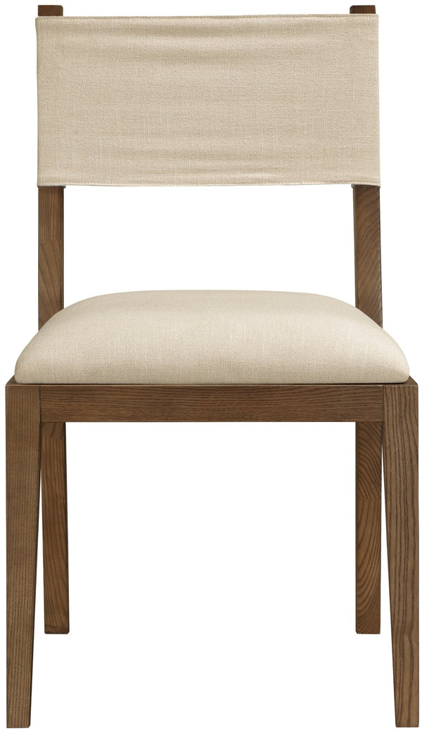 Meridian Furniture Avon Beige Performance Fabric Dining Chair with Solid Ash Frame in Walnut Finish 88014Beige-SC
