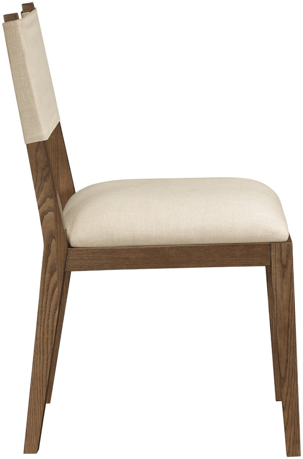 Meridian Furniture Avon Beige Performance Fabric Dining Chair with Solid Ash Frame in Walnut Finish 88014Beige-SC
