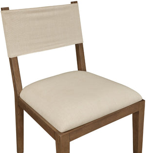 Meridian Furniture Avon Beige Performance Fabric Dining Chair with Solid Ash Frame in Walnut Finish 88014Beige-SC
