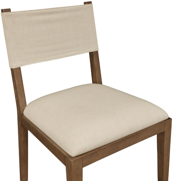 Meridian Furniture Avon Beige Performance Fabric Dining Chair with Solid Ash Frame in Walnut Finish 88014Beige-SC