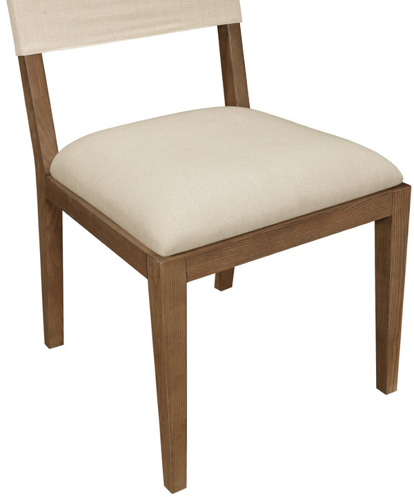 Meridian Furniture Avon Beige Performance Fabric Dining Chair with Solid Ash Frame in Walnut Finish 88014Beige-SC