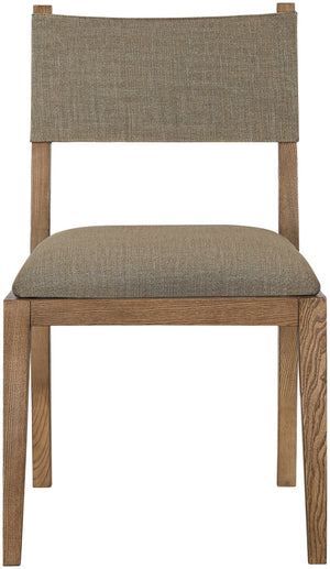Meridian Furniture Avon Upholstered Dining Chair with Ash Wood Frame and Stain Resistant Linen Fabric 88014Brown-SC