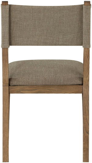 Meridian Furniture Avon Upholstered Dining Chair with Ash Wood Frame and Stain Resistant Linen Fabric 88014Brown-SC