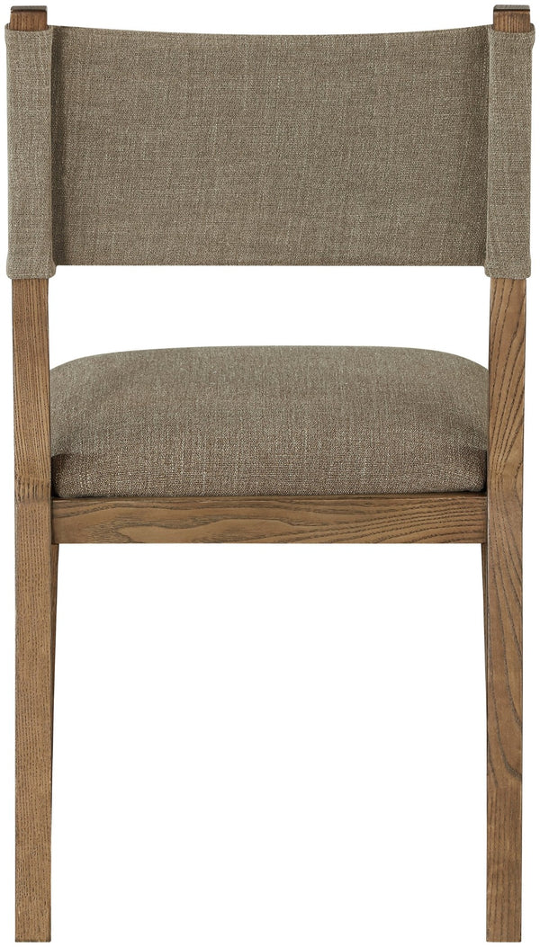 Meridian Furniture Avon Upholstered Dining Chair with Ash Wood Frame and Stain Resistant Linen Fabric 88014Brown-SC