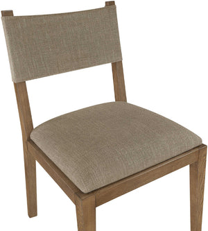 Meridian Furniture Avon Upholstered Dining Chair with Ash Wood Frame and Stain Resistant Linen Fabric 88014Brown-SC
