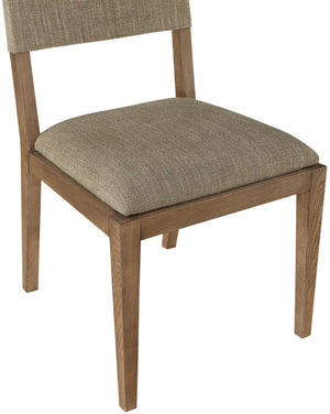 Meridian Furniture Avon Upholstered Dining Chair with Ash Wood Frame and Stain Resistant Linen Fabric 88014Brown-SC