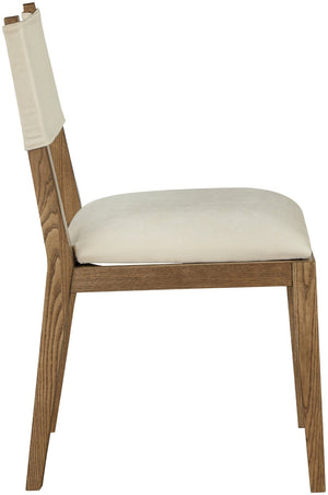 Meridian Furniture Avon Performance Upholstered Side Chair Solid Ash Frame Walnut Legs Dining Room 88014Cream-SC