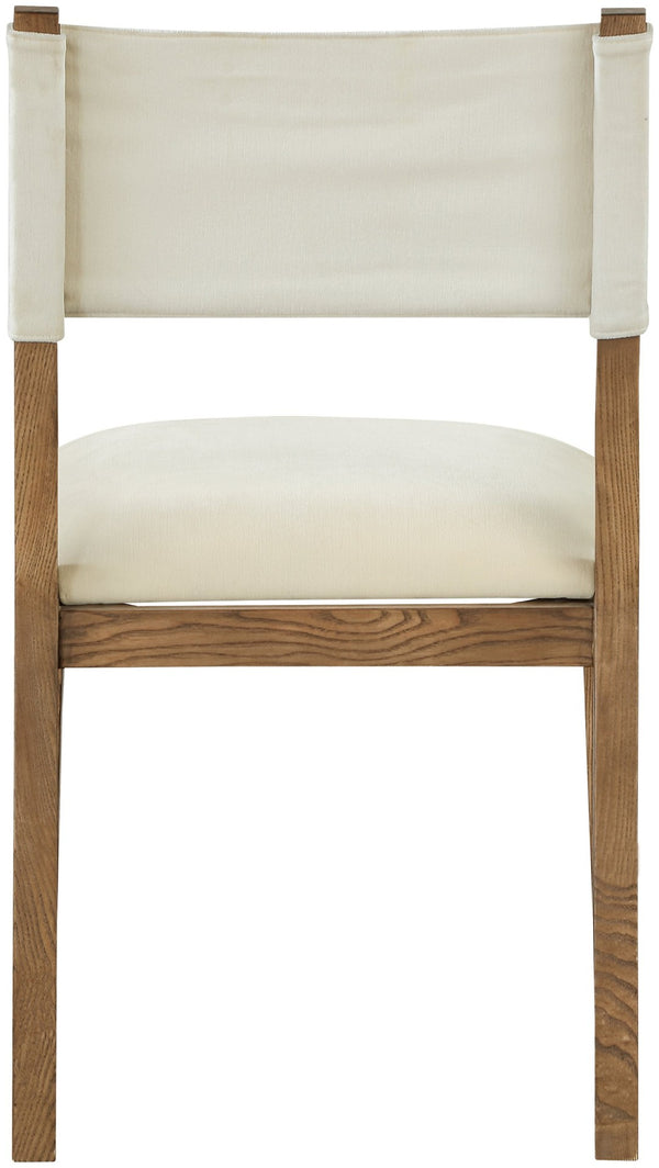 Meridian Furniture Avon Performance Upholstered Side Chair Solid Ash Frame Walnut Legs Dining Room 88014Cream-SC