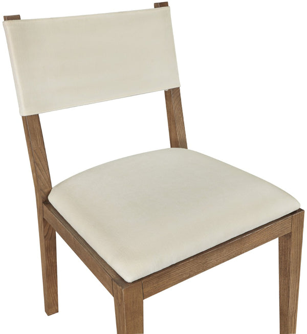 Meridian Furniture Avon Performance Upholstered Side Chair Solid Ash Frame Walnut Legs Dining Room 88014Cream-SC