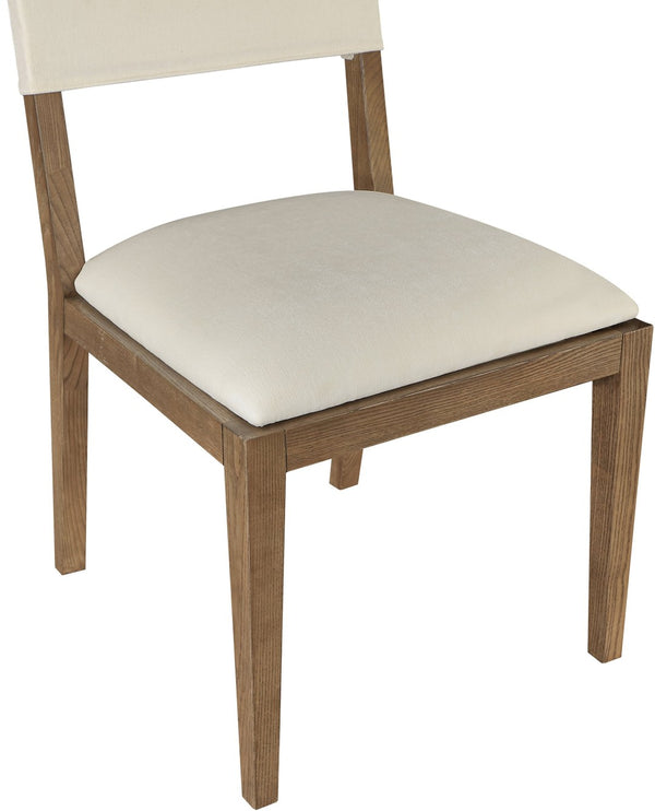 Meridian Furniture Avon Performance Upholstered Side Chair Solid Ash Frame Walnut Legs Dining Room 88014Cream-SC