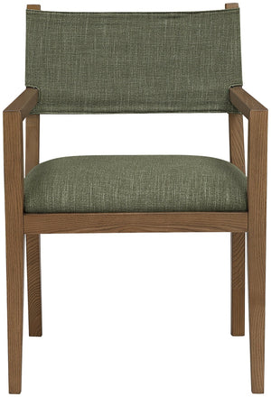 Meridian Furniture Avon Olive Performance Fabric Arm Chair with Ash Wood Frame for Dining Rooms 88014Olive-AC