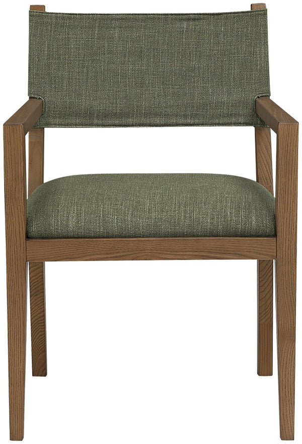 Meridian Furniture Avon Olive Performance Fabric Arm Chair with Ash Wood Frame for Dining Rooms 88014Olive-AC