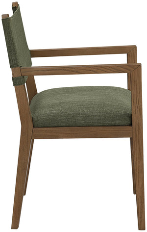 Meridian Furniture Avon Olive Performance Fabric Arm Chair with Ash Wood Frame for Dining Rooms 88014Olive-AC