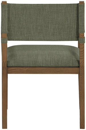 Meridian Furniture Avon Olive Performance Fabric Arm Chair with Ash Wood Frame for Dining Rooms 88014Olive-AC