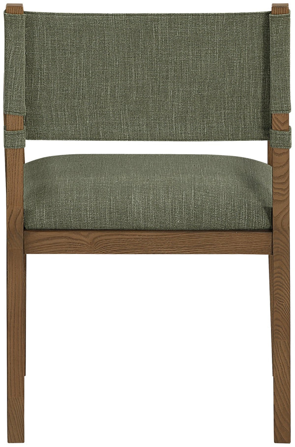Meridian Furniture Avon Olive Performance Fabric Arm Chair with Ash Wood Frame for Dining Rooms 88014Olive-AC