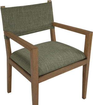 Meridian Furniture Avon Olive Performance Fabric Arm Chair with Ash Wood Frame for Dining Rooms 88014Olive-AC